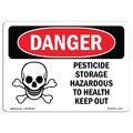 Signmission OSHA Danger Sign, 5" Height, 7" Width, Pesticide Storage Hazardous, Landscape, DS-D-57-L-1527 OS-DS-D-57-L-1527
